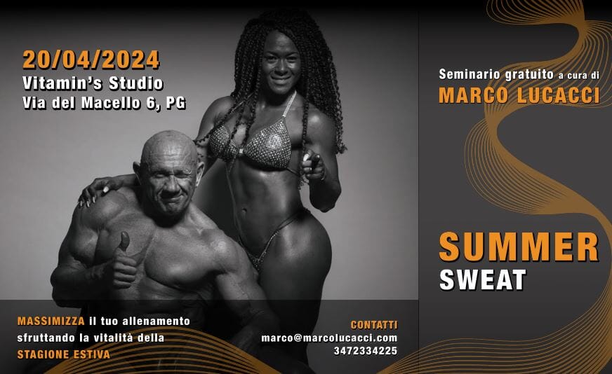 Locandina del seminario Summer Sweat con Marco Lucacci