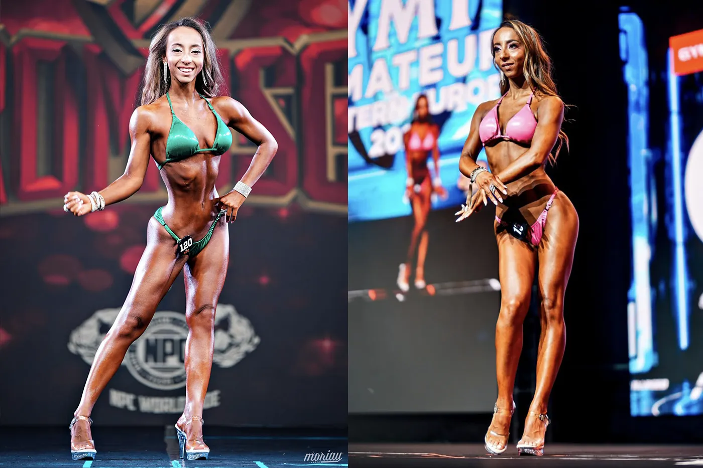Atlete sul palco durante una gara di fitness